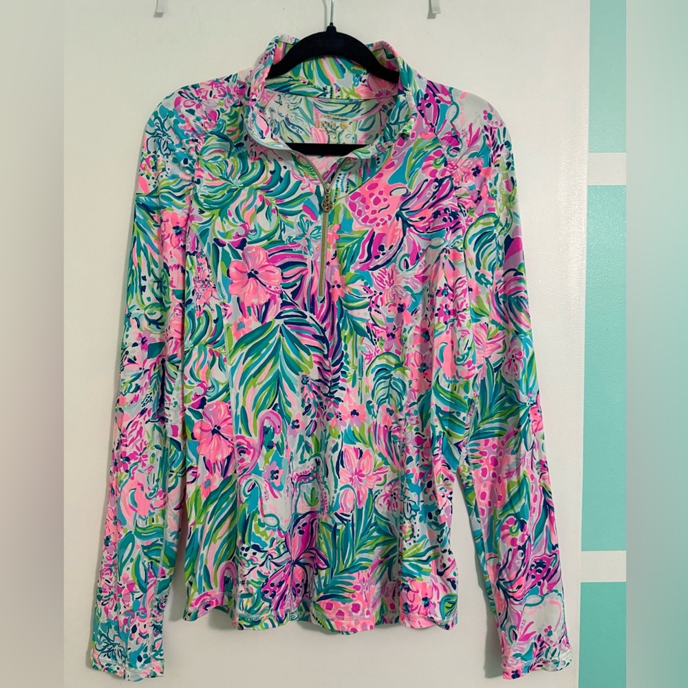 Lilly Pulitzer Luxletic Justine Lilly’s Favorite things quarter zip UPF 50+